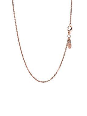 Rose gold plate Classic Cable Chain Necklace adjustable 34.5